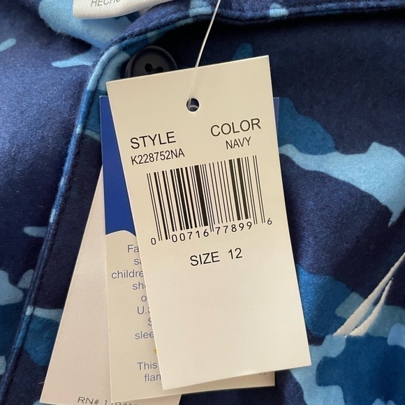 Nautica Navy Blue Long Sleeve Sleep Shirt Size 12 - Picture 10 of 10